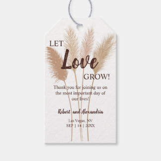 Let Love Grow Pampas Grass Wedding Favor Cadeaulabel