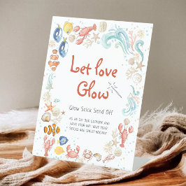 Let Love Grow Pedestal Sign Coastal Bridal Shower Reclamebord Met Voetstuk