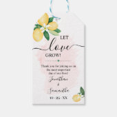 Let Love Grow Pink Lemon Vrijgezellenfeest Plant F Cadeaulabel (Voorkant)