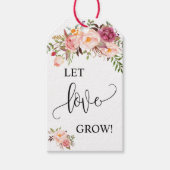Let Love Grow plant cadeau roze bloemenbruiloft gu Cadeaulabel (Voorkant)