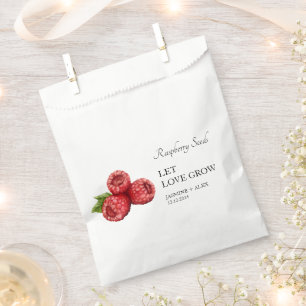 Let Love Grow Raspberry Seed Bruiloft Favor Bag Bedankzakje