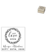 Let Love Grow | Rustieke botanische krans bruiloft Rubberstempel (Gestempeld)