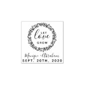 Let Love Grow | Rustieke botanische krans bruiloft Rubberstempel (Afrduk)
