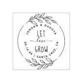 Let Love Grow | Rustieke met de hand getekende len Rubberstempel (Afrduk)