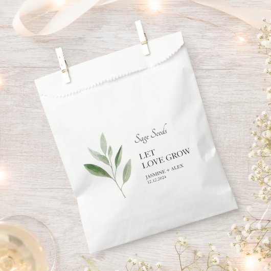 Let Love Grow | Sage Seed Bruiloft Favor Bag Bedankzakje (Geknipt)