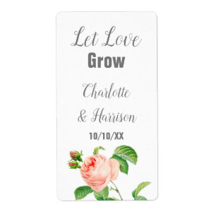 Let Love Grow Seed Packet Weddenschap Favor Label