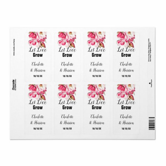 Let Love Grow Seed Packet Weddenschap Favor Label (Full Sheet)