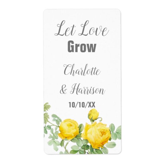 Let Love Grow Seed Packet Weddenschap Favor Label (Voorkant)