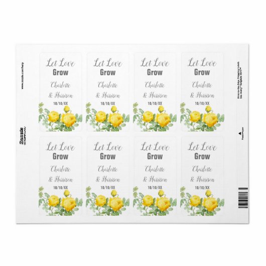Let Love Grow Seed Packet Weddenschap Favor Label (Full Sheet)