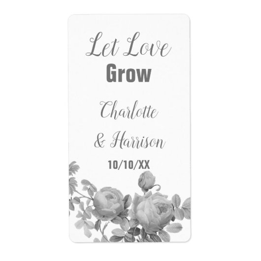 Let Love Grow Seed Packet Weddenschap Favor Label (Voorkant)