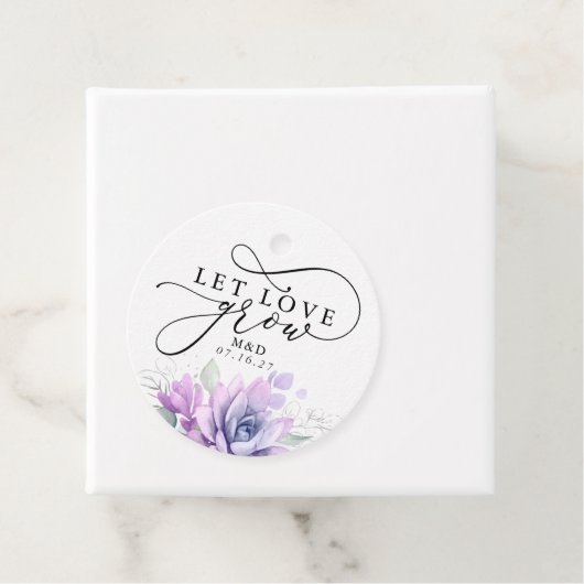 Let Love Grow Silver Greenery Elegant Wedding Bedankjes Labels (In situ)