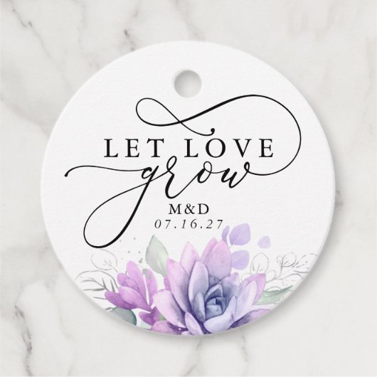 Let Love Grow Silver Greenery Elegant Wedding Bedankjes Labels (Voorkant)