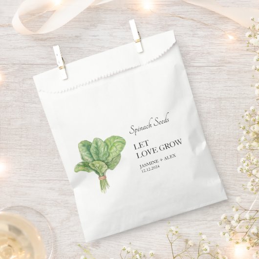 Let Love Grow | Spinazie Zaad Bruiloft Favor Bag Bedankzakje (Geknipt)
