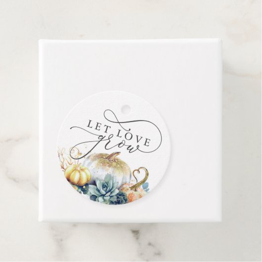 Let Love Grow Succulents and Pumpkins Herfst Bedankjes Labels (In situ)