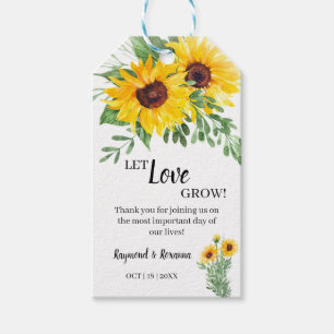 Let Love Grow Sunflower Greenery Wedding Favor Cadeaulabel