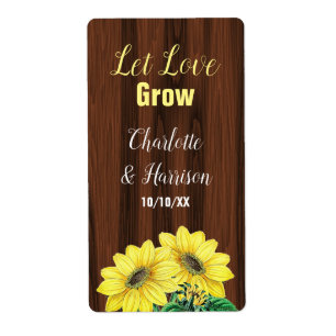Let Love Grow Sunflower Seeds Weddenschap Favor La Etiket