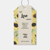 Let Love Grow Sunflower Weddenschap Cadeaulabel (Voorkant)