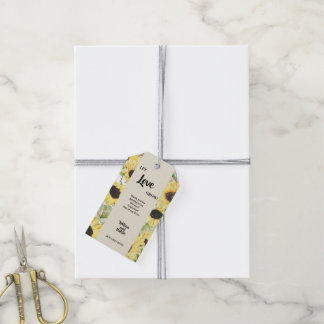 Let Love Grow Sunflower Weddenschap Cadeaulabel