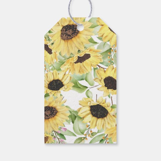 Let Love Grow Sunflower Weddenschap Cadeaulabel (Achterkant)