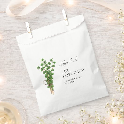 Let Love Grow | Tijm Zaad Bruiloft Favor Bag Bedankzakje (Geknipt)