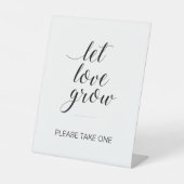 Let Love Grow Wedding Botanical Favors Reclamebord Met Voetstuk (Voorkant)