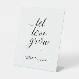 Let Love Grow Wedding Botanical Favors Reclamebord Met Voetstuk