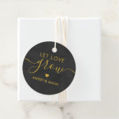 Let Love Grow, Wedding Gift Label, Chalkboard Gold Bedankjes Labels (In situ)