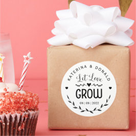 Let Love Grow Wedding Seeds Ronde Sticker