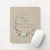 Let Love Grow Wedding Stats Floral Whimsy  Muismat (Met muis)