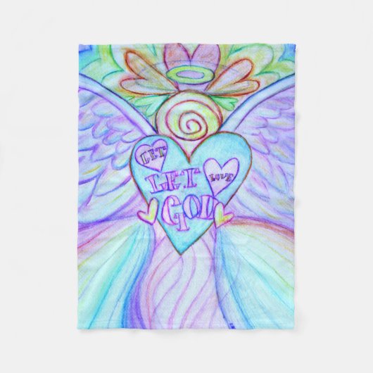 Let Love Laat God Guardian Angel Chemo Blanket Fleece Deken (Voorkant)