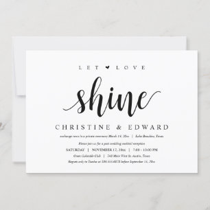 Let Love Shine, Modern Post Wedding Elopement Kaart