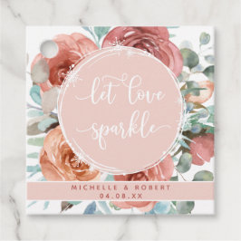 Let Love Spakle Etheral Roos Gold Floral Sparkler Bedankjes Labels