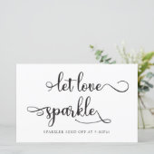 "Let love sparkle" Black sparkler Weddenschap (Staand voorkant)