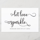 "Let love sparkle" Black sparkler Weddenschap (Voorkant)