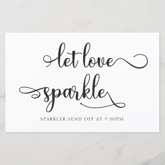 "Let love sparkle" Black sparkler Weddenschap (Voorkant)