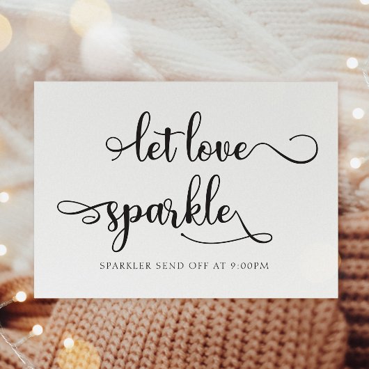 "Let love sparkle" Black sparkler Weddenschap