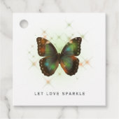 Let Love Sparkle Butterfly and Lace Wedding Bedankjes Labels (Voorkant)