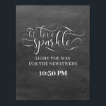 Let Love Sparkle Chalkboard Wedding Sign Poster<br><div class="desc">Sparkler Send Off Weduwen Sign. - LAAT LIVE LOVE SPARKLE</div>