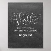 Let Love Sparkle Chalkboard Wedding Sign Poster (Voorkant)