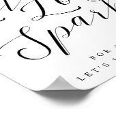 Let Love Sparkle Elegant Calligraphy Wedding Sign Poster (Hoek)