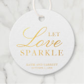 Let Love Sparkle Elegant Gold Foil Wedding Bedankjes Labels (Voorkant)