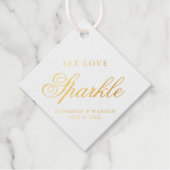 Let Love Sparkle Elegant Gold Foil Wedding Bedankjes Labels (Voorkant)
