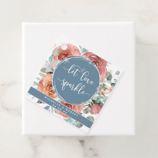 Let Love Sparkle, Etheral Floral Wedding Sparkler Bedankjes Labels (In situ)