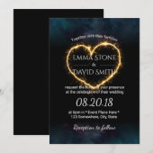 Let Love Sparkle Heart Sparkler Modern Wedding Kaart (Voorkant / Achterkant)