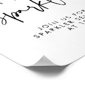 Let Love Sparkle Modern Black Calligraphy Wedding Poster (Hoek)