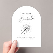 Let Love Sparkle Modern Minimalist Wedding  Acryl Uitnodigingen (Insitu (Draagbaar))