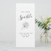 Let Love Sparkle Modern Minimalist Wedding Kaart (Staand voorkant)