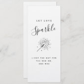 Let Love Sparkle Modern Minimalist Wedding  Kaart (Voorkant / Achterkant)