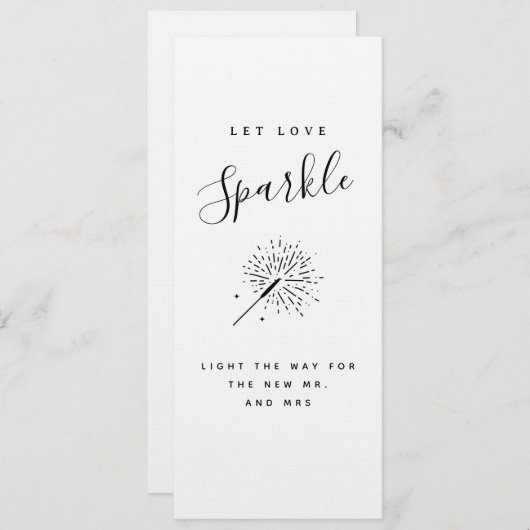 Let Love Sparkle Modern Minimalist Wedding  Kaart (Voorkant / Achterkant)