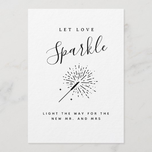Let Love Sparkle Modern Minimalist Wedding Kaart (Voorkant)